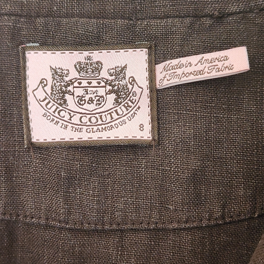 vintage JUICY COUTURE brown linen blazer jacket, size 8 - Picture 5 of 7
